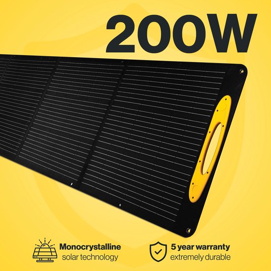 Opvouwbaar Zonnepaneel, 200W, Monokristallijn, IP65 Waterbestendig, Solar Panel, 3m Kabel met 3 Aansluitingen, Draagbaar Zonnepaneel, Aqiila Sunbird P200 van Aqiila — afbeelding 2