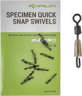 Korum Specimen Quick Snap Swivels (10pcs) - Maat : Large