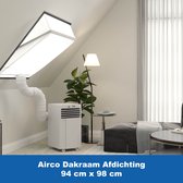 Airco Dakraam Afdichtkit - 94 x 98 cm – Geschikt voor Velux: PK04 (GGL 31, 404, p04) | Fakro, Optilight: Maatcode 15 | Roto: 09/09 - Airco Slang Afsluiten - Airco Tuimelvenster Oplossing – Airco Raamafdichtingskit – Kylians