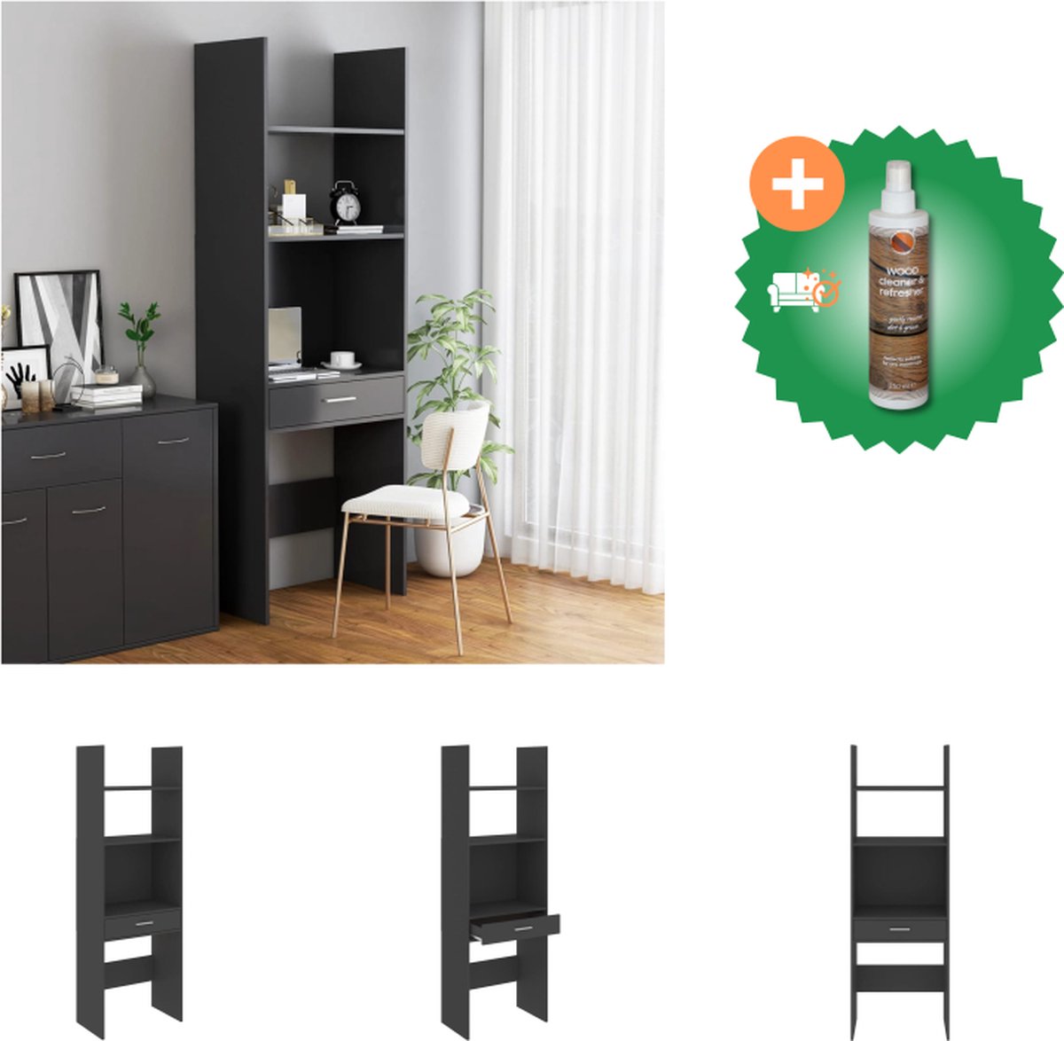 Groot nachtkastje Inari 10, kleur: bosgroen - afmetingen: 70 x 50 x 34