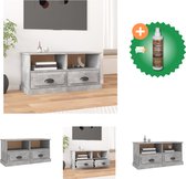 vidaXL Tv-meubel 93x35-5x45 cm bewerkt hout betongrijs - Kast - Inclusief Houtreiniger en verfrisser