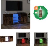vidaXL Tv-meubel met LED-verlichting 120x30x50 cm gerookt eikenkleurig - Kast - Inclusief Houtreiniger en verfrisser