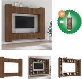 vidaXL 8-delige Tv-meubelset bewerkt hout bruineikenkleurig - Kast - Inclusief Houtreiniger en verfrisser