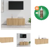 vidaXL Tv-meubel 80x34x30 cm spaanplaat sonoma eikenkleurig - Kast - Inclusief Houtreiniger en verfrisser
