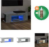 vidaXL Tv-meubel met LED-verlichting 90x39x30 cm betongrijs - Kast - Inclusief Houtreiniger en verfrisser