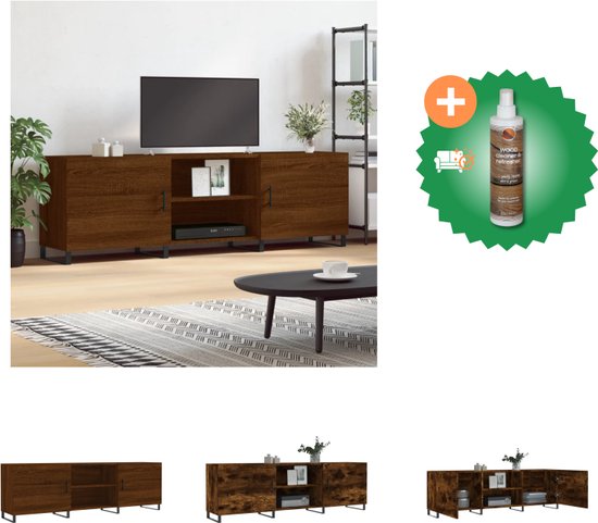 vidaXL Tv-meubel 150x30x50 cm bewerkt hout bruineikenkleurig - Kast - Inclusief Houtreiniger en verfrisser