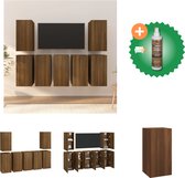 vidaXL Tv-meubels 7 st 30-5x30x60 cm bewerkt hout bruineikenkleurig - Kast - Inclusief Houtreiniger en verfrisser