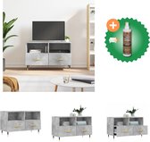 vidaXL Tv-meubel 80x36x50 cm bewerkt hout betongrijs - Kast - Inclusief Houtreiniger en verfrisser