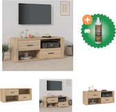 vidaXL Tv-meubel 100x35x40 cm bewerkt hout sonoma eikenkleurig - Kast - Inclusief Houtreiniger en verfrisser