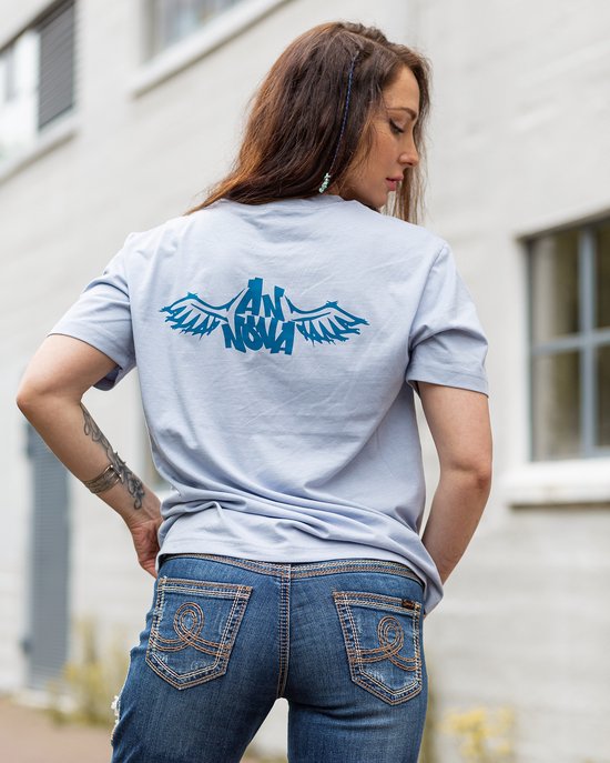 Annova Streetwear T-shirt – Organic – Unisex – Licht blauw – Maat XS
