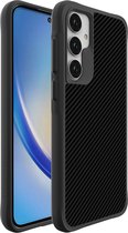 iMoshion Hoesje Geschikt voor Samsung Galaxy A35 Hoesje Shockproof - iMoshion Rugged Hybrid Carbon Case - zwart