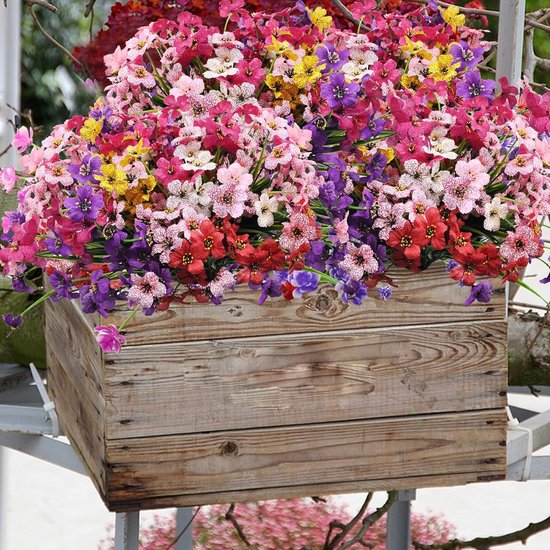 Weldomcor 10 bundels kunstbloemen voor buiten, kunstbloemen zoals echt, uv-bestendig, outdoor, weerbestendig, voor graven, balkon, balkonbak, veranda, hangende tuin (wit Weldomcor 10 bundels kunstbloemen voor buiten, kunstbloemen zoals echt, uv-bestendig, outdoor, weerbestendig, voor graven, balkon, balkonbak, veranda, hangende tuin (wit