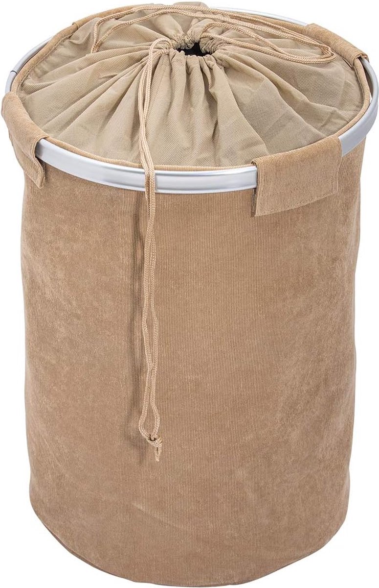 Goedkoopste Wasmand Cordoba Beige - Wasmand Inhoud 68 l, Polyester, 40 x 54 x 40 cm, Beige