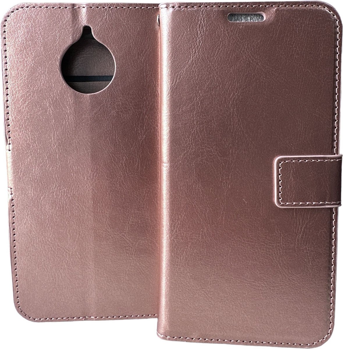 Portemonnee Book Case Hoesje Geschikt voor: Motorola E4 Plus - Rosegoud