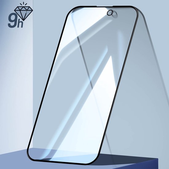 Sans marque, Verre trempé Adapté à Apple iPhone 15 Pro Anti- Spy Dureté 9H, Noir transparent