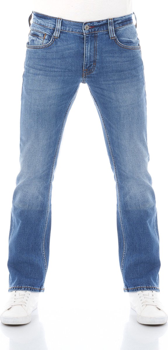 Mustang Heren Jeans Broeken Oregon Bootcut bootcut Fit Blauw Volwassenen Denim Jeansbroek