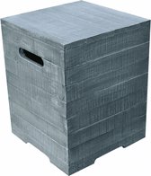 Elementi - Kleine gasfles cover houtlook vierkant grijs - Haard accessoires - Beton - Grijs