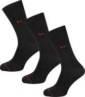 Undiemeister - Sokken - Sokken heren - Handgemaakt - 3-pack - Gemaakt van Mellowood - Hoge sokken - Volcano Ash (zwart) - Anti-transpirant - 35-38