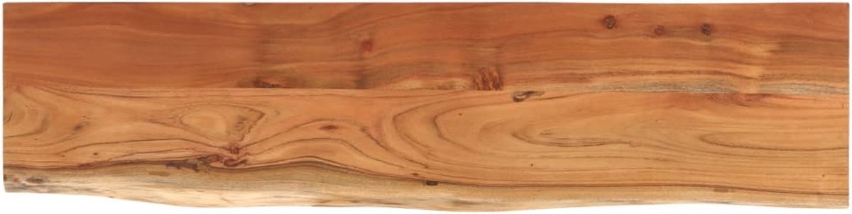 vidaXL Wandschap - rechthoekig - natuurlijke - rand - 120x30x3,8 - cm - acaciahout Naturel