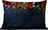 Buitenkussens - Tuin - Groente - Kruiden - Specerijen - Zwart - Rustiek - Keuken - 50x30 cm