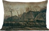 Buitenkussens - Tuin - Huizen met rieten daken - Vincent van Gogh - 50x30 cm