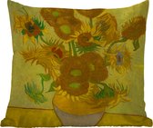Sierkussen Buiten - Zonnebloemen - Vincent van Gogh - 60x60 cm - Weerbestendig