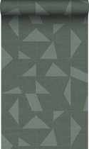 Origin Wallcoverings behang grafisch motief met geweven structuur groen - 347755 - 0,53 x 10,05 m