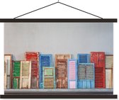 Affiche textielposter volets anciens colorés lattes noires 120x80 cm