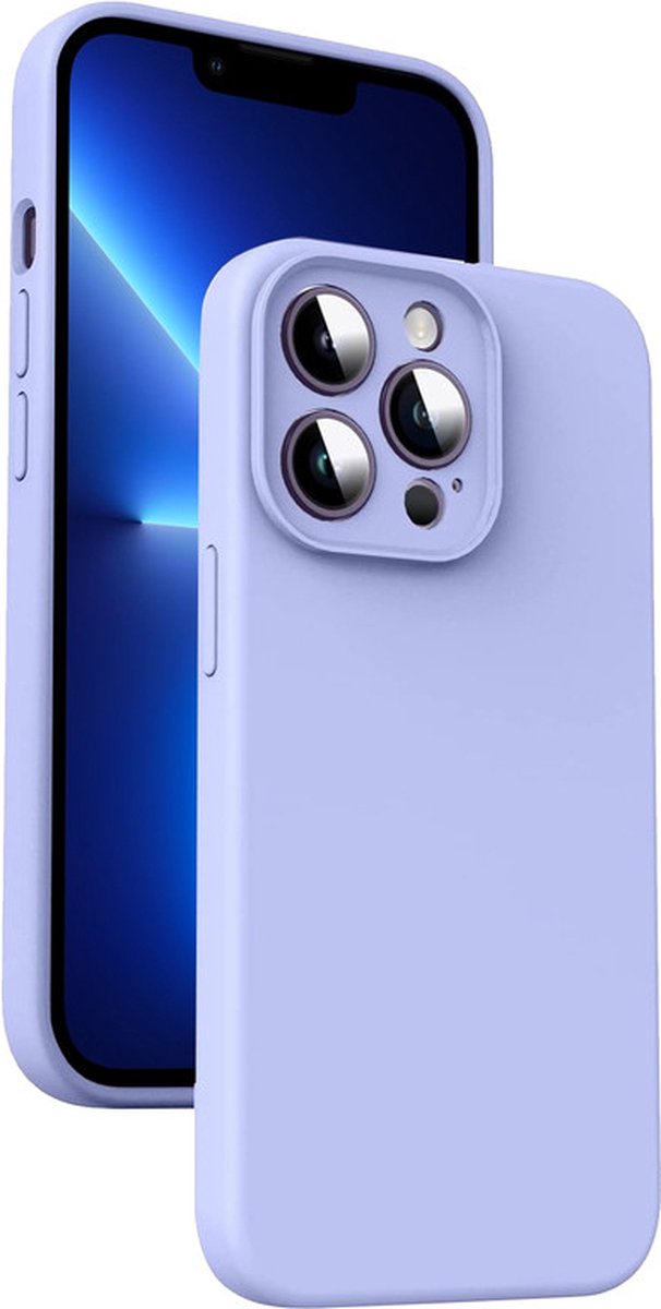 iPhone 14 Hoesje - Liquid Case Siliconen Cover - Geschikt voor Magsafe - Lila - Provium