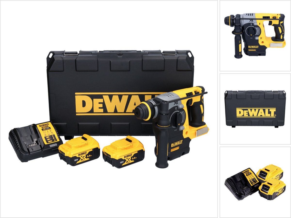 DeWalt DCH 273 P2 accu combihamer 18 V 2,1 J SDS Plus Brushless + 2x accu 5,0 Ah + oplader + koffer