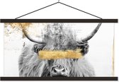 Porte-affiche avec affiche - Affiche scolaire - Or - Highlander écossais - Zwart - Wit - 150x75 cm - Lattes noires