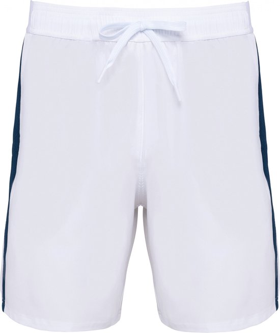 SportBermuda/Short Heren XL Proact White / Sporty Navy 92% Polyester, 8% Elasthan