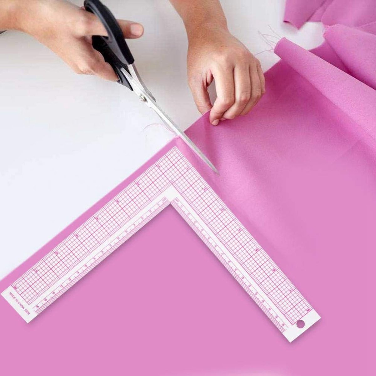 L-Square 5808 liniaal Franse curve naaimaat professioneel kleermakersgereedschap snijder tekenen naaien liniaal L-vorm vierkant tekenen (Franse 5808)