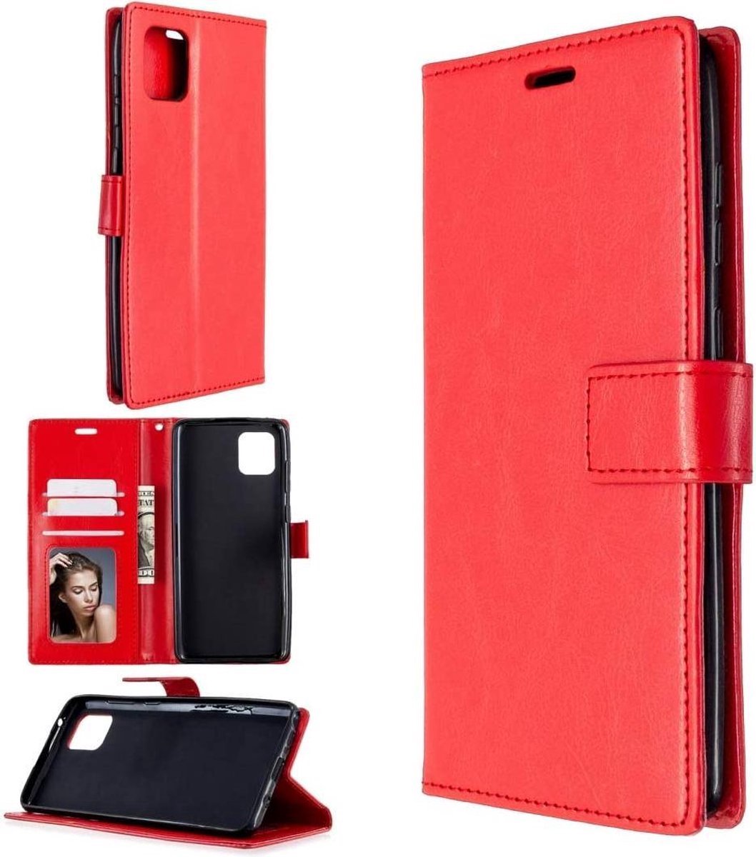 Portemonnee Book Case Hoesje Geschikt voor: Xiaomi Mi 11 - rood