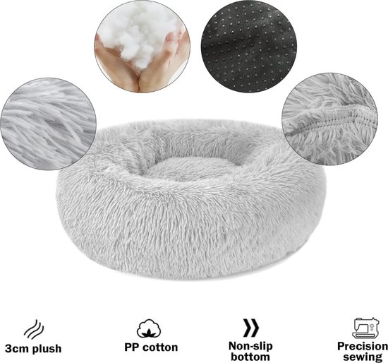 Hondenbed Kattenbed Fluffy Rond Gemaakt van Pluche