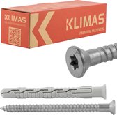 KLIMAS® Ø10x100mm Kozijnpluggen Constructie plug universele zes kant kop met schroef (50 stuks)