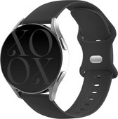 xoxo Wildhearts siliconen smartwatch bandje 20mm - Geschikt voor Samsung Galaxy Watch 6 / 6 Classic / Watch 5 / 5 Pro / Watch 4 / 4 Classic / Watch 1 42mm / Watch 3 41mm - Polar Unite / Pacer / Ignite 1-2-3 / Amazfit GTS 1-2-3-4 / Bip - Zwart