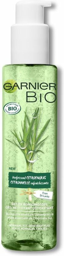 Garnier Bio Reinigingsgel Verfrissende Citroengras - Normaal tot gemengde huid - 150 ml - Detox Gezichtsreiniging - Garnier