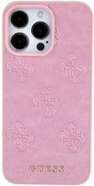 GUESS GUHCP15SP4EPMP Hulle fur iPhone 15 6.1" Rosa hardcase Leather 4G Stamped