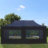Tente de fête Easy Up 3x6 m Pavillon pliant, acier PREMIUM 40 mm avec parois latérales (panorama), noir