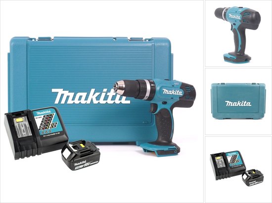Makita DHP 453 RF accu klopboormachine 18V 42Nm in koffer + 3.0 Ah accu + lader