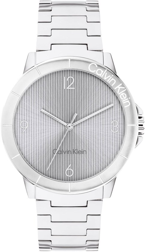 Calvin Klein CK25100022 VIVACIOUS Dames Horloge - Mineraalglas - Staal - Zilverkleurig - 36 mm breed - Quartz - Vouw/Vlindersluiting - 3 ATM (spatwater)