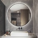 Nuvolix spiegel met verlichting - MET VERWARMING - spiegel badkamer - spiegel rond - wandspiegel - ronde spiegel - ⌀70CM