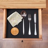 Keukenladematten, niet-klevende EVA-koelkastbekledingen met waterdichte, duurzame koelkasttafel, placemats voor kast, ladebekleding (zwart, 44,5 cm x 500 cm)