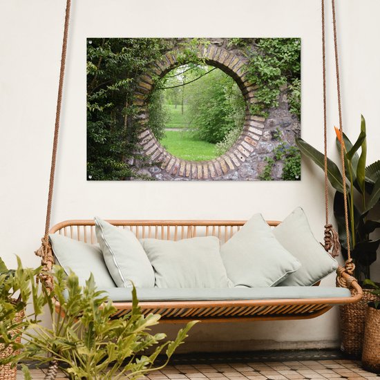 Affiche de jardin - Parc - Nature - Vert - Transparent - 120x80 cm - Jardin - Décoration de jardin- Toile jardin