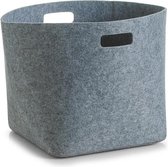Zeller - Basket, cube, felt, grey
