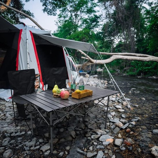 4-delige klaptafel en stoelenset, robuuste campingtafelset, draagbare