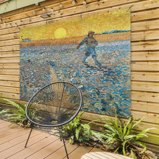 Affiche de jardin Vincent van Gogh 2 - Le semeur - Peinture de Vincent van Gogh affiche de jardin toile en vrac 160x120 cm - Toile de jardin / Toile d'extérieur / Peintures d'extérieur (décoration de jardin) XXL / Groot format!