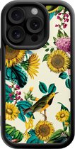 Casimoda® hoesje - Geschikt voor iPhone 14 Pro - Zonnebloemen / Bloemen - Effen telefoonhoesje met lensbescherming - TPU - Backcover - Multi