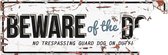 D&d Home - Waakbord - Hond - Warning Beware Of The Dog Gb 40x14cm Wit/blauw - 1st